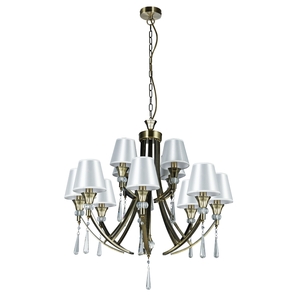 Sophia 12 Light Crystal Ceiling Light Antique Brass